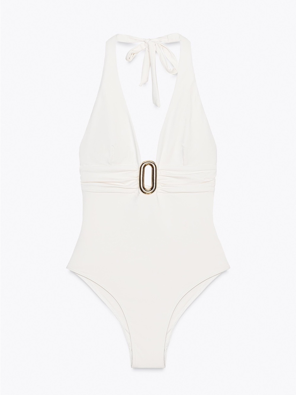 Zara Halter Swimsuit with Metal Detail - size M